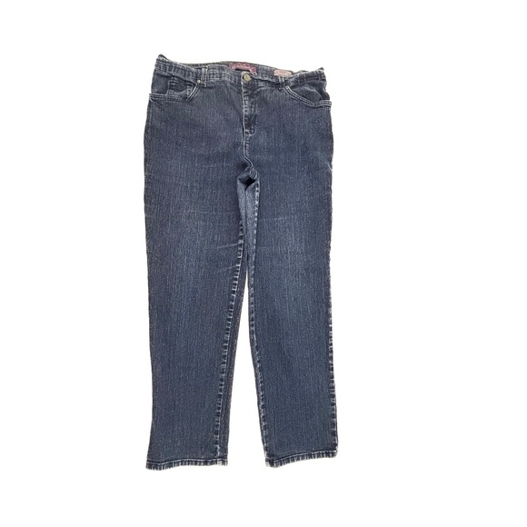 Gloria Vanderbilt Amanda Straight Leg WOmen's size 16 Dark Blue Denim jeans - Picture 1 of 4